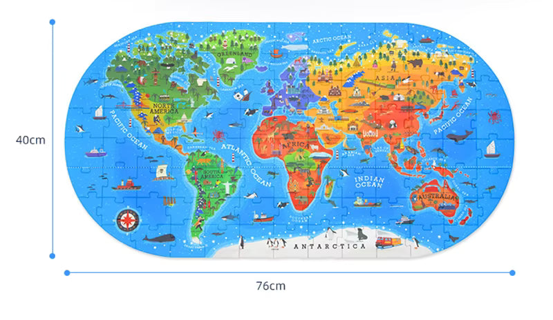 GeoMap – Educativo y divertido – Puzle de mapa mundial para el suelo