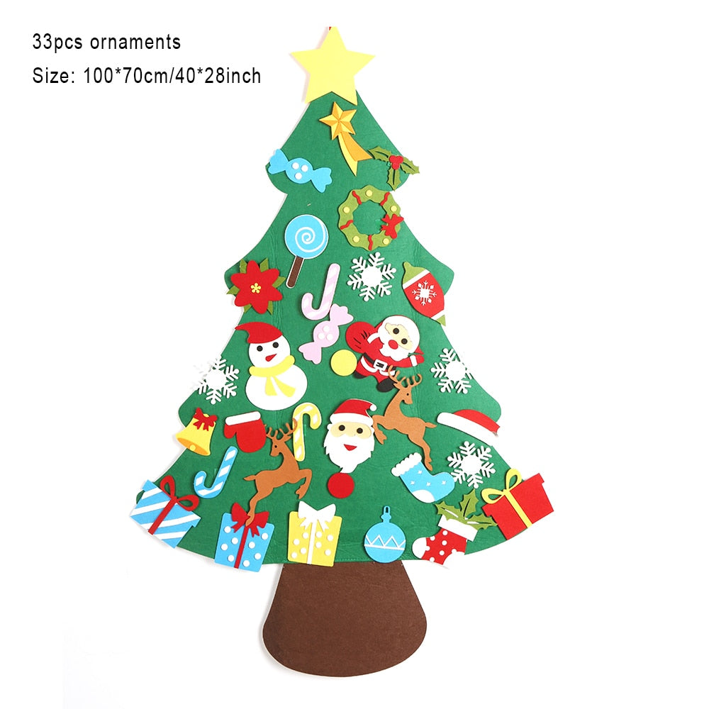 Fidtoy Felt Christmas Tree Set for Kids – DIY Holiday Ornaments, Interactive Toddler Gift