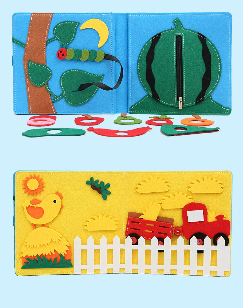 Montessori Wooden Busy Book for Toddlers – Dressing Skills Learning Toy