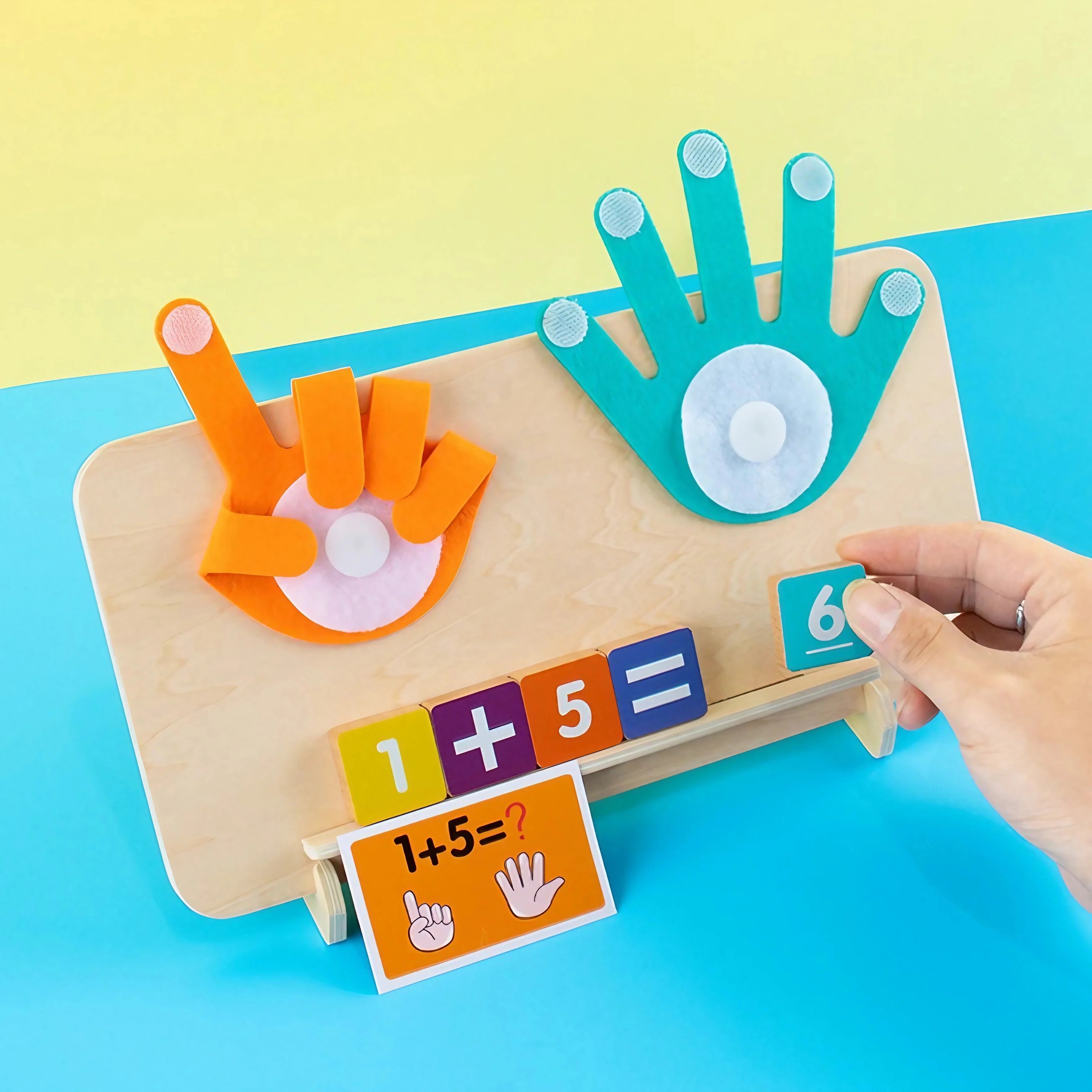Fidtoy Montessori Math Learning Toy for Kids 3+ Counting Addition Subtraction Board with Number Blocks and Tracing Writing Practice