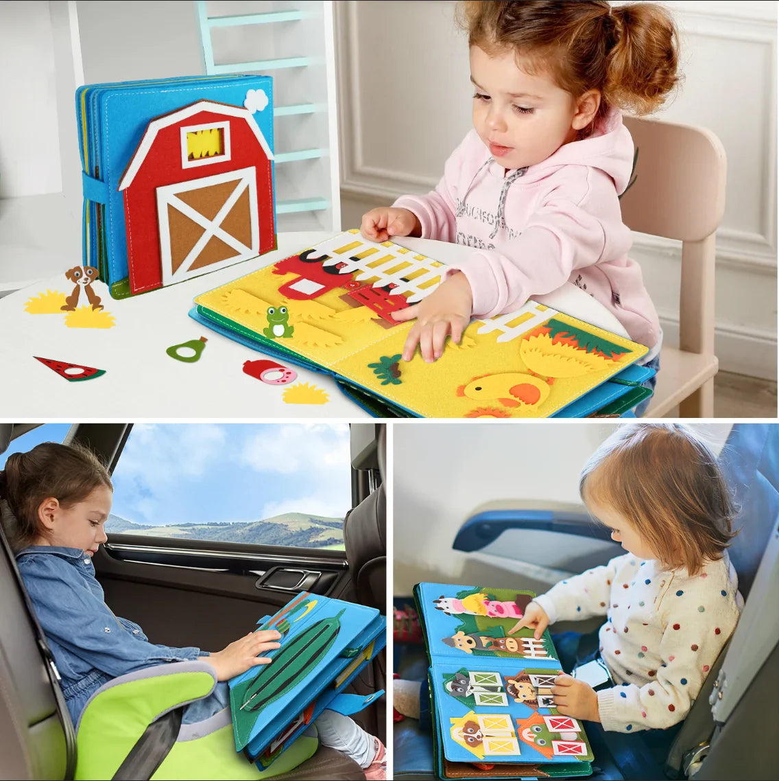 Montessori Wooden Busy Book for Toddlers – Dressing Skills Learning Toy
