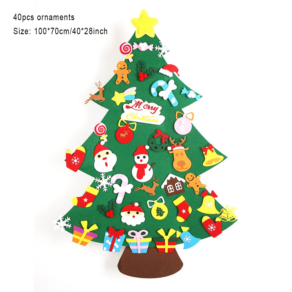 Fidtoy Felt Christmas Tree Set for Kids – DIY Holiday Ornaments, Interactive Toddler Gift