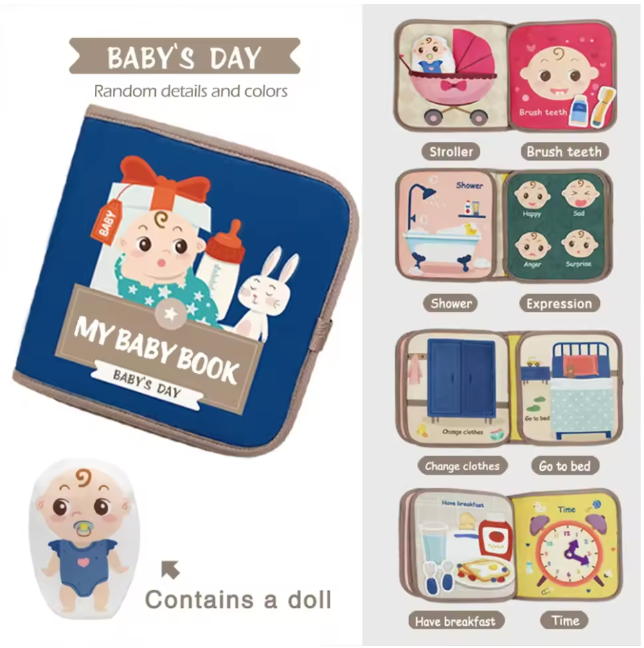 Fidtoy Stick & Learn Busy Book – Montessori Interactive Activity Toy for Toddlers 1-4