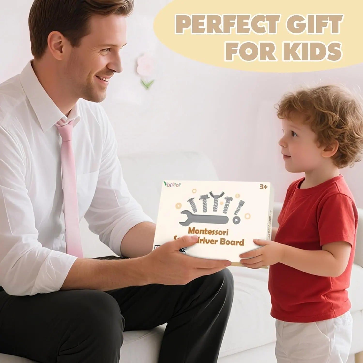 Fidtoy Montessori Screwdriver Board for Kids Wooden Tool Toy Fine Motor Skills Learning