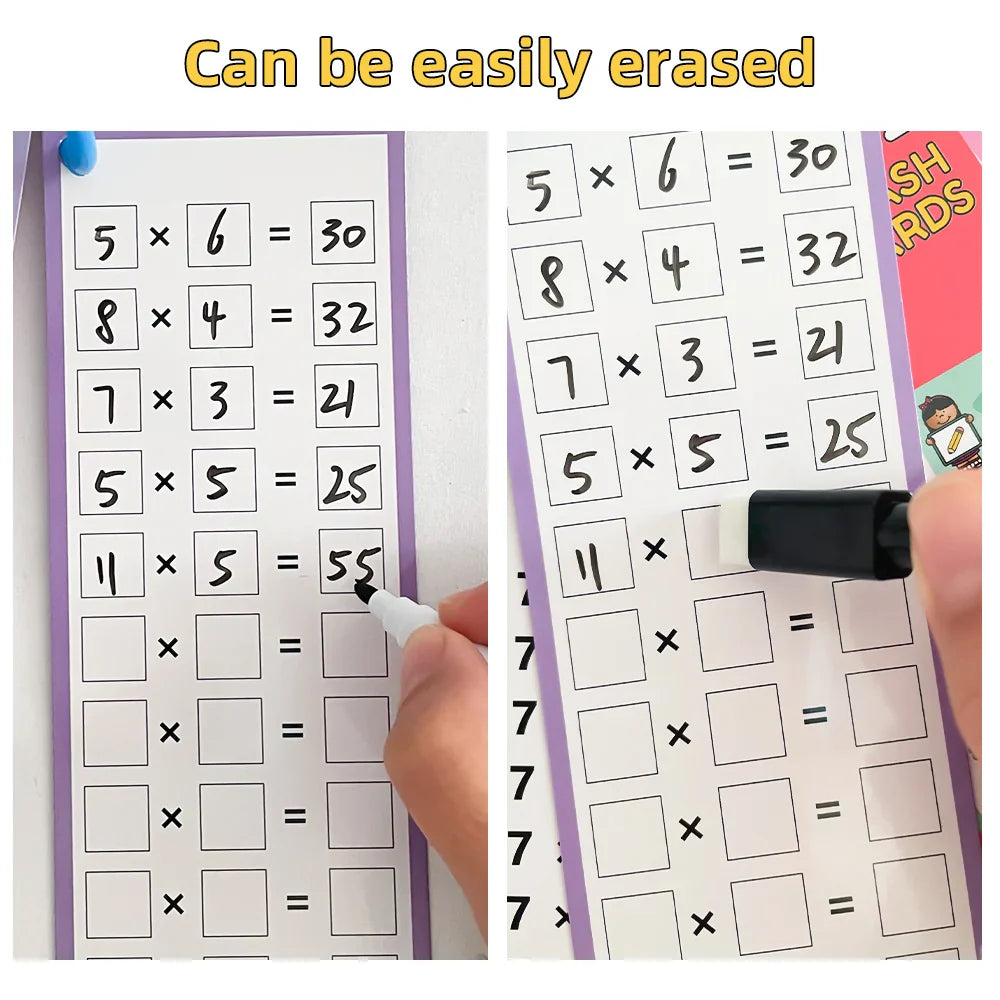 Tarjetas Montessori de tablas de multiplicar 0-12