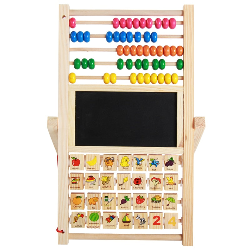 Fidtoy Montessori Tableau en bois pour apprendre à compter et à reconnaître les chiffres, jouet mathématique pour enfants de 3 à 10 ans