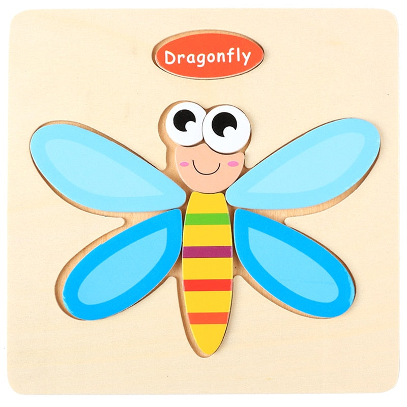 Montessori Wooden Cartoon Puzzles Set#4