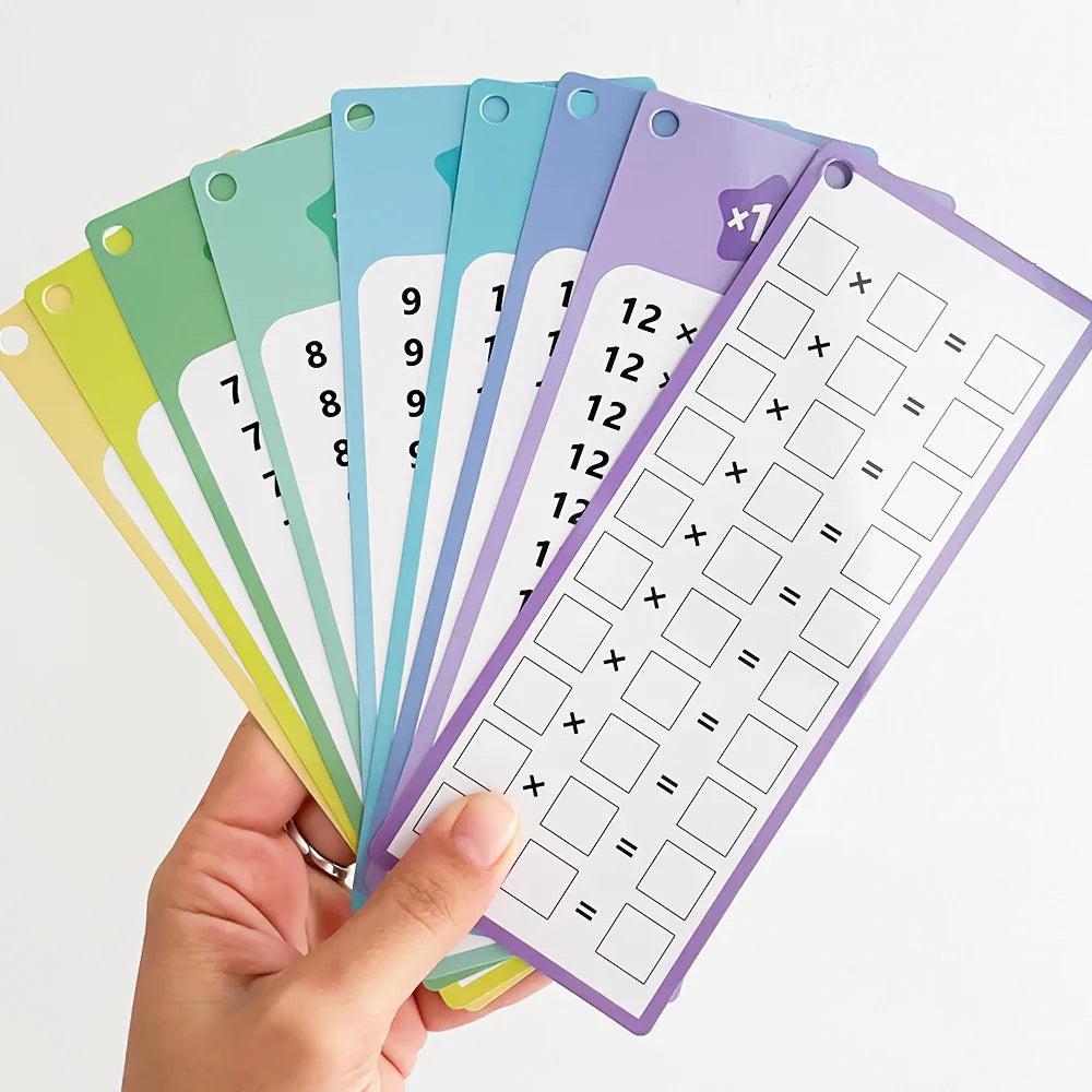 Tarjetas Montessori de tablas de multiplicar 0-12