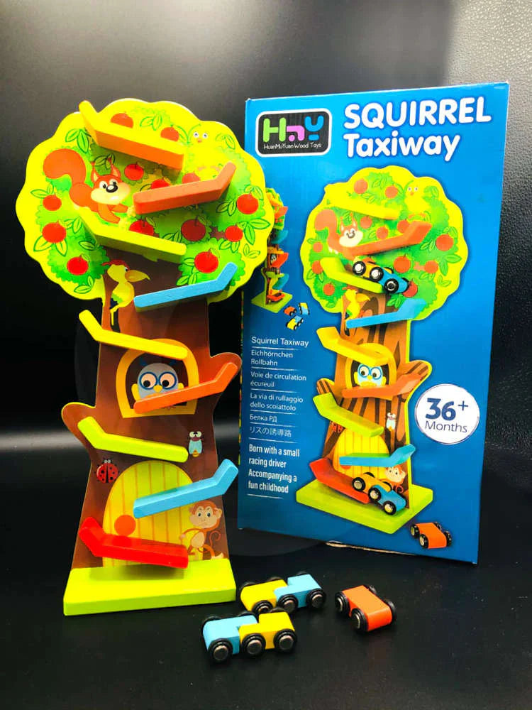 Fidtoy Circuit de Course et Voitures en Bois à 9 Niveaux – Jouet d'Éveil pour Tout-Petits