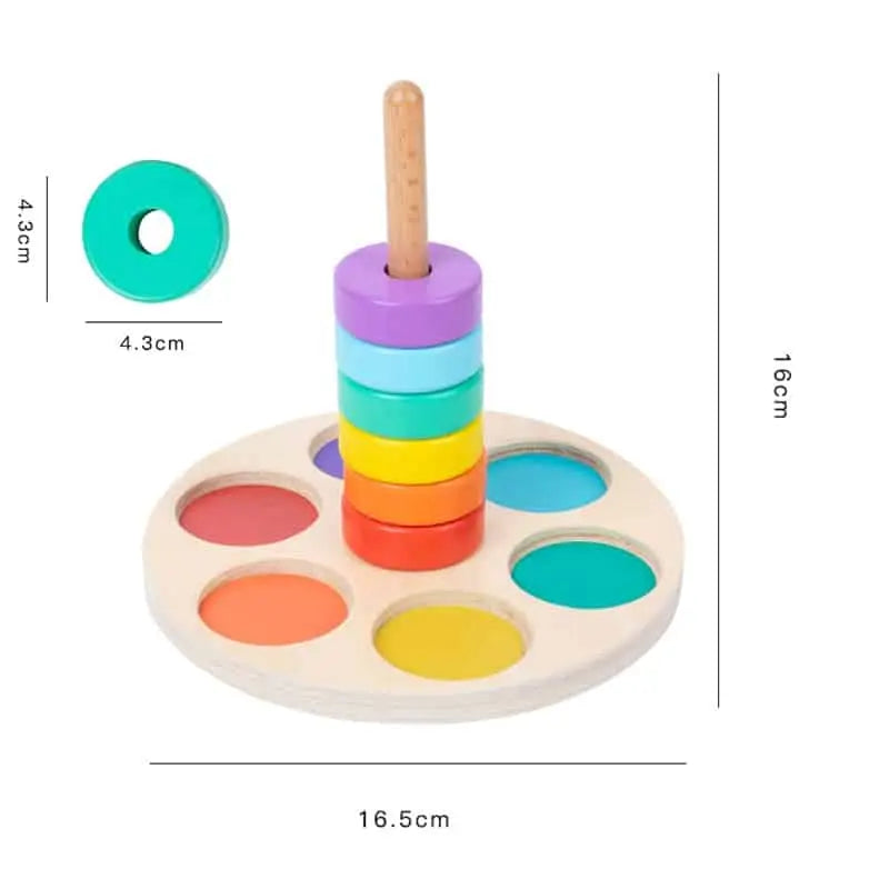 Fidtoy Threading Circles Game Montessori Wooden Threading Toy for Toddlers