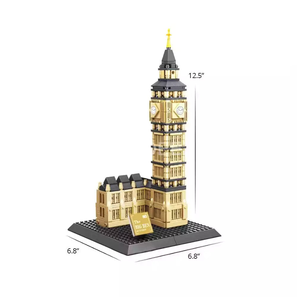 Fidtoy Elizabeth Tower Big Ben Architecture Building Blocks Set for Kids | 891Pcs ABS London Landmark Model, STEM Construction Toy, Bilingual Booklet, Spatial Reasoning & Family Building Toy Age 6+