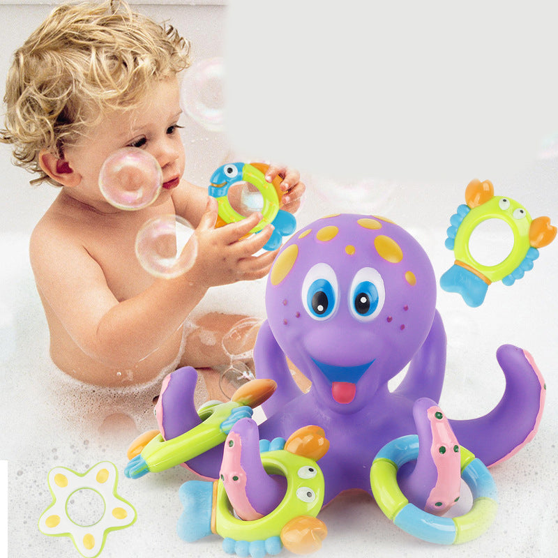 Juego de juguetes de baño de pulpo Fidtoy para niños pequeños