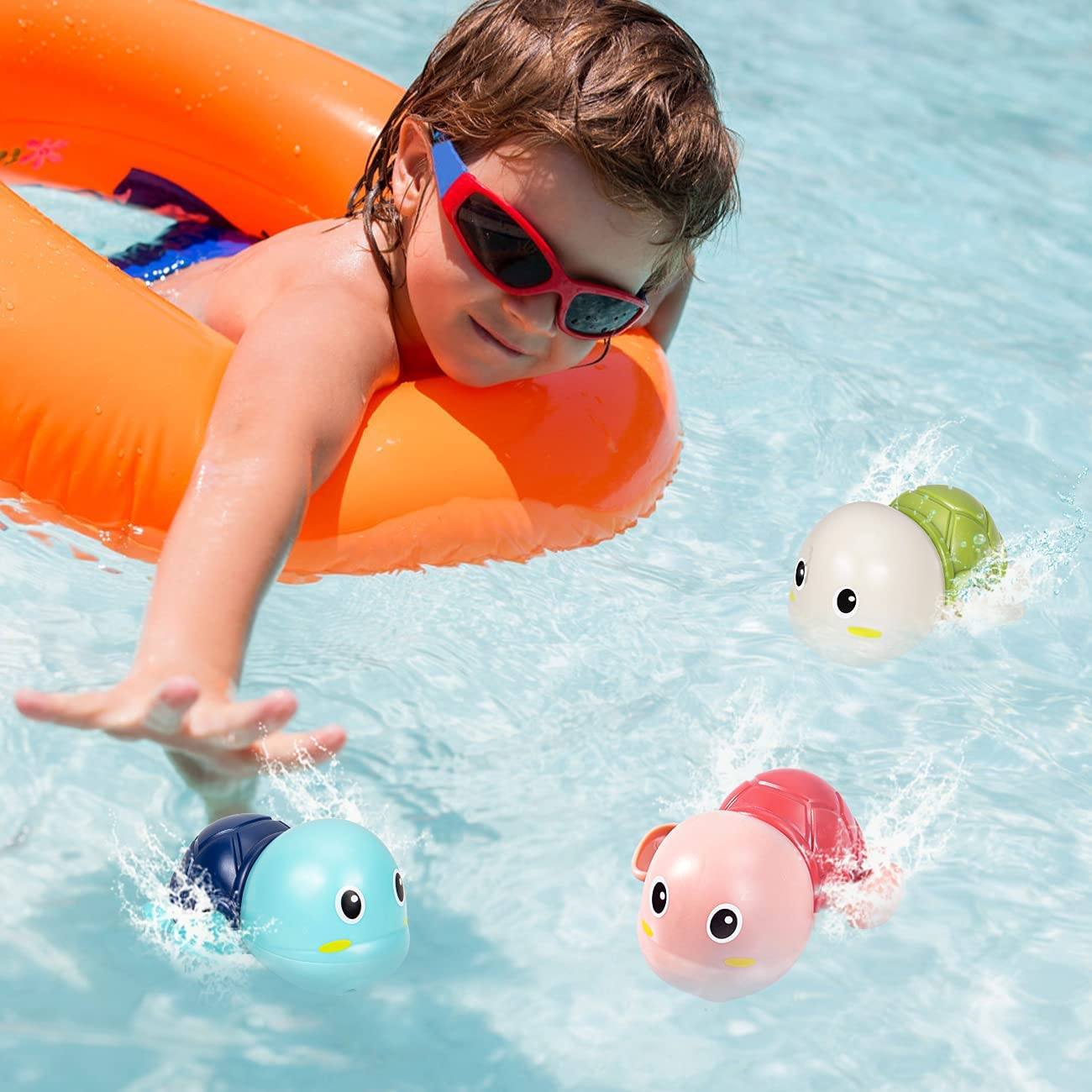 Juguetes de Baño Tortuga de Cuerda Fidtoy Paquete de 3 para Niños Pequeños