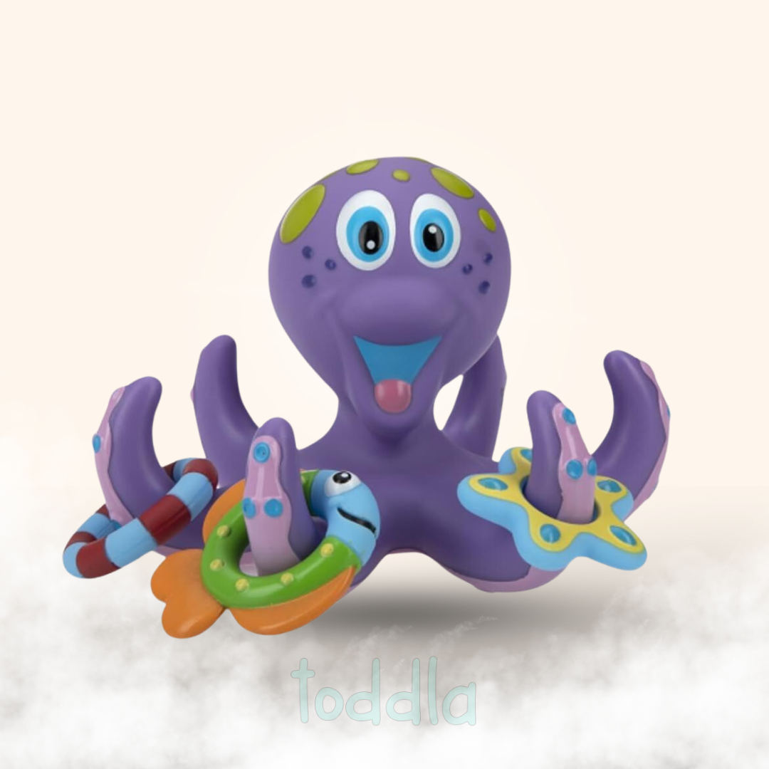 Juego de juguetes de baño de pulpo Fidtoy para niños pequeños