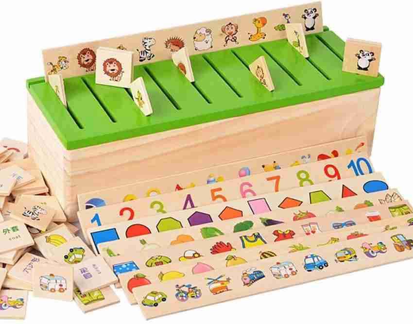 Fidtoy Wooden Sorting Box – Montessori Educational Toy for Kids 3+