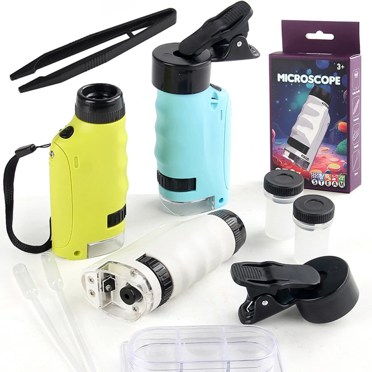 Microscope Optique Portable STEAM Kit d'Expérience 250x - 29A