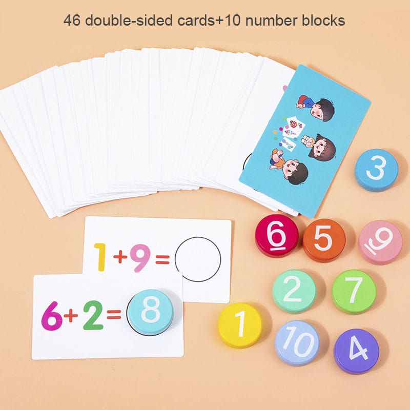 Fidtoy Set d'apprentissage des opérations numériques en bois – Jouet éducatif pour les enfants de 3 ans et plus