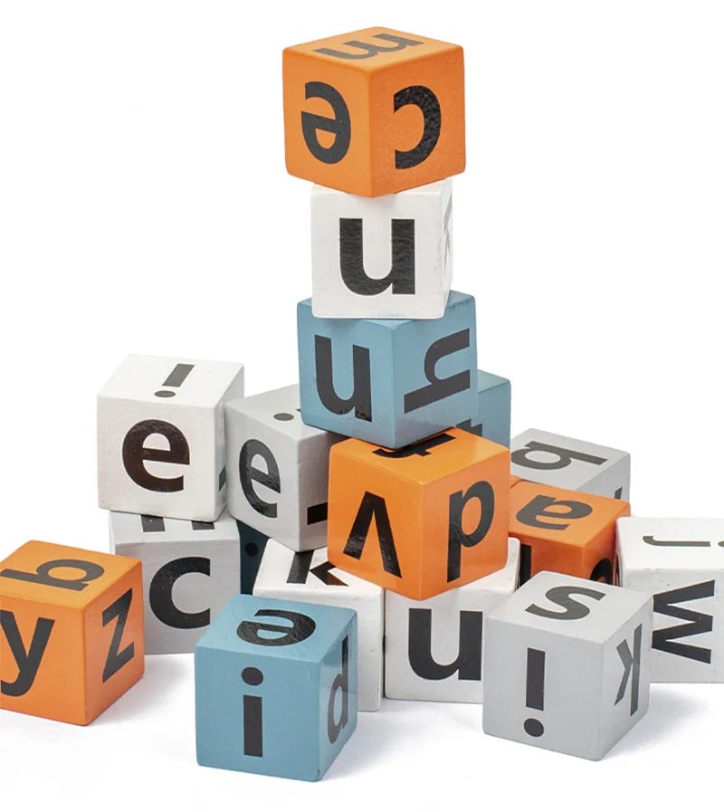 Fidtoy Wooden Spelling Blocks Game with Buzzer Letter Matching Word Building Toy for 2 to 4 Players Ages 3 to 8