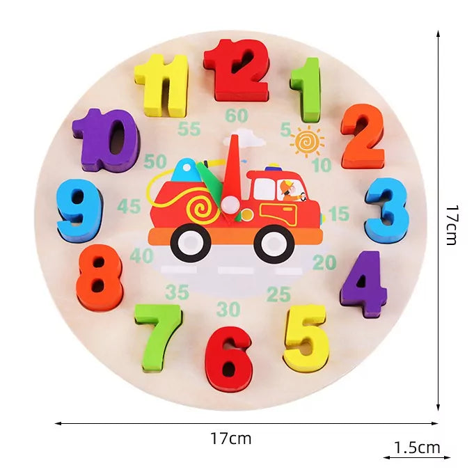 Horloge d'apprentissage numérique en bois