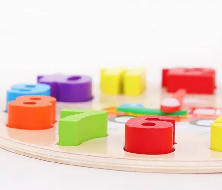 Horloge d'apprentissage numérique en bois