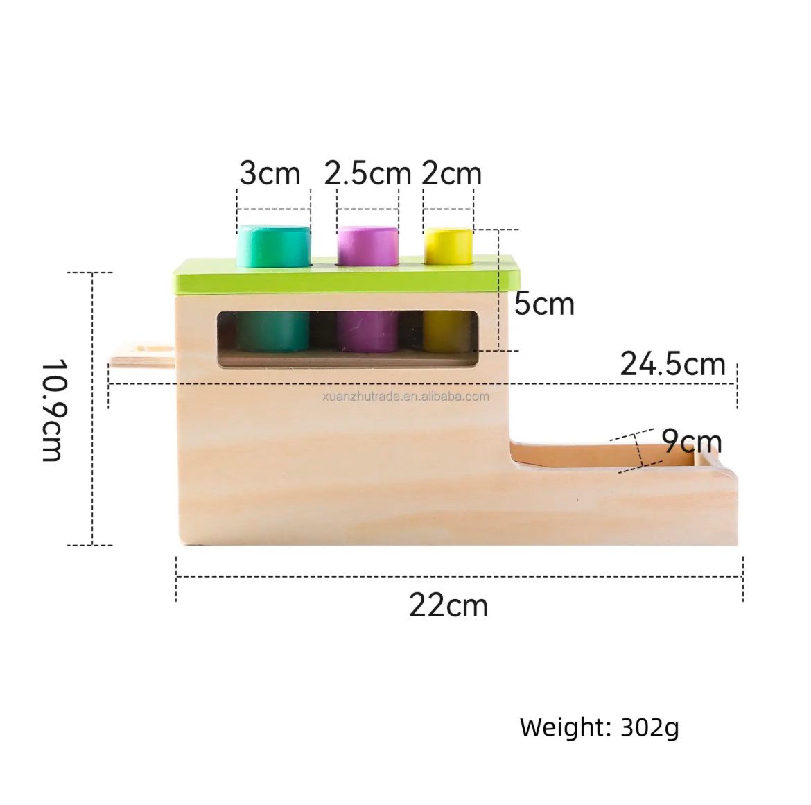 Wooden Peg Drop Box - Fine Motor and Cause Effect Toy for Toddlers