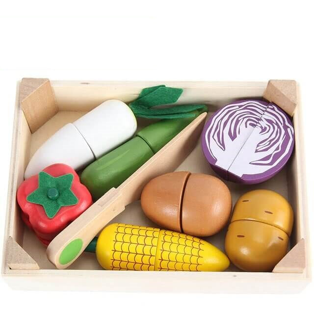 Fidtoy Wooden Food Set Pretend Play Kitchen Toy 18M+