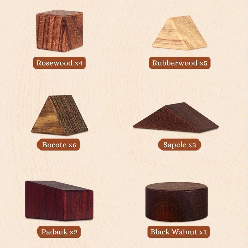 Juego de Juguetes Educativos de Madera Natural Premium