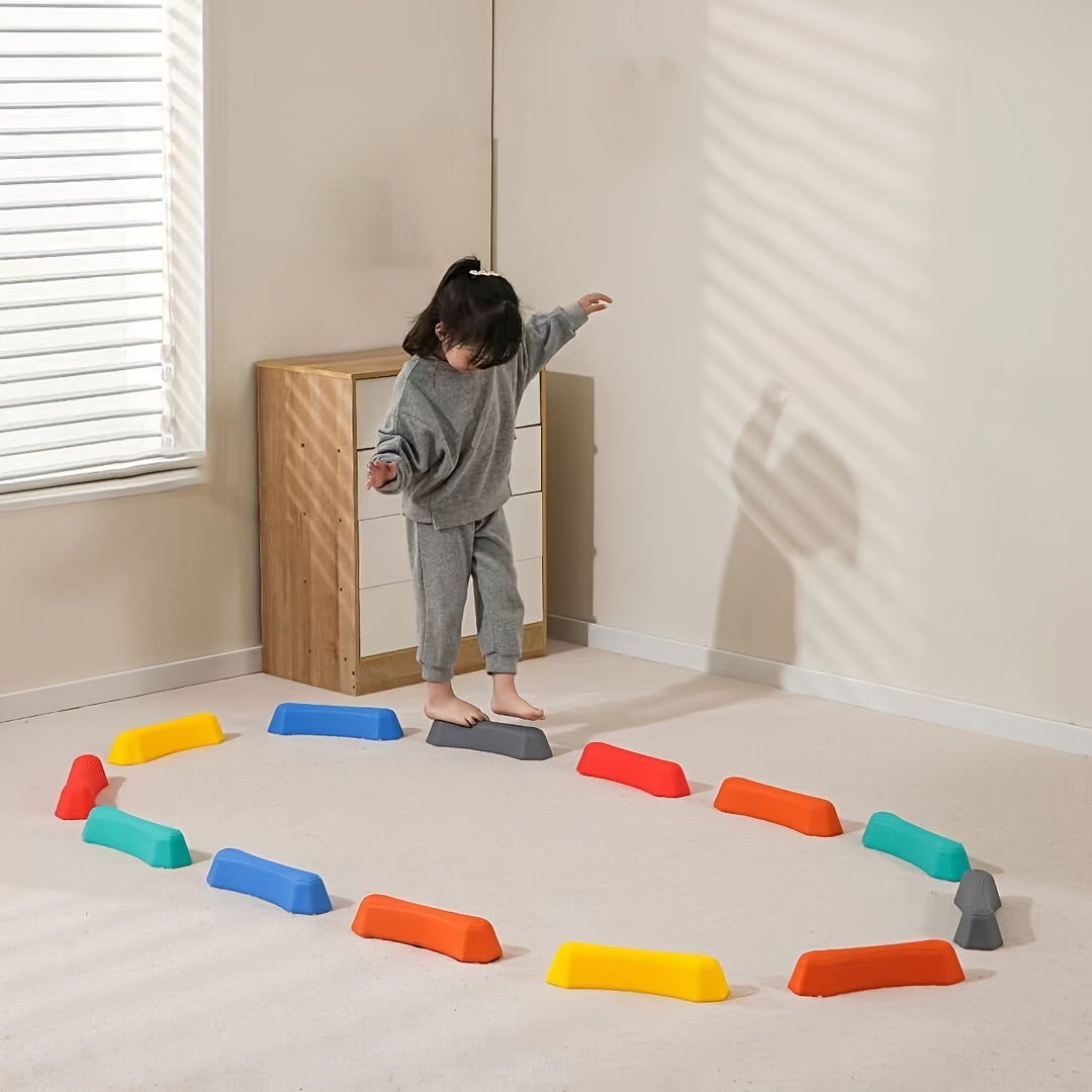 Fidtoy Colorful River Stones Balance Set for Toddlers Fine Motor Skills and Coordination