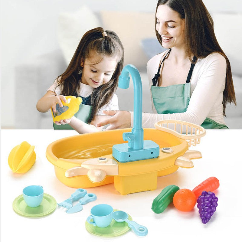 Évier de cuisine Fidtoy pour enfants avec eau courante – Jouet d'imitation pour tout-petits