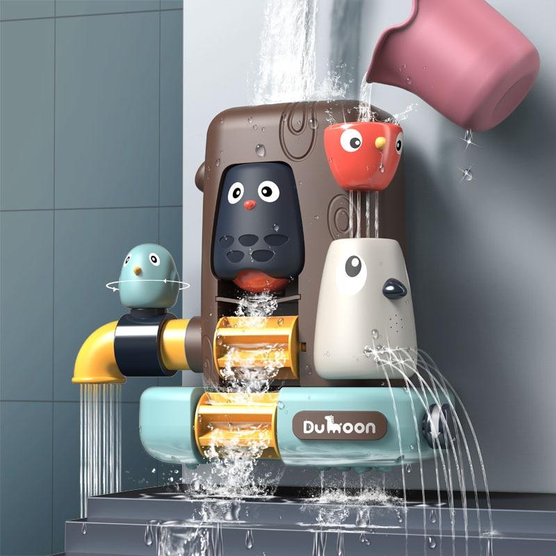 Fidtoy Juguete de agua para el baño con tuberías – Juguete de baño para niños pequeños con tuberías de vertido para jugar con agua