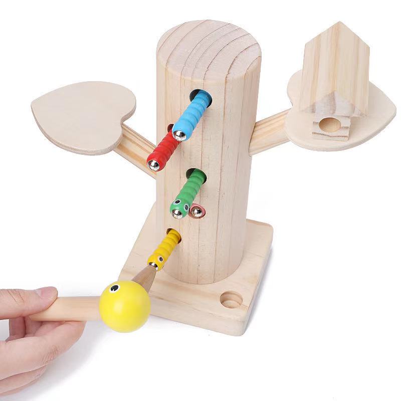 Juego del Árbol de Madera y Atrapa Gusanos - Juguetes de motricidad fina