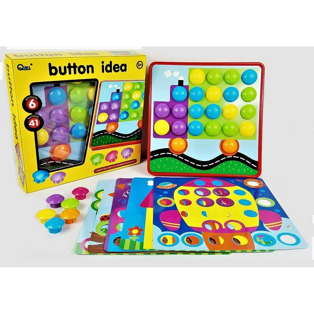 Fidtoy Button Art Matching Toy with Chunky Buttons for Toddlers