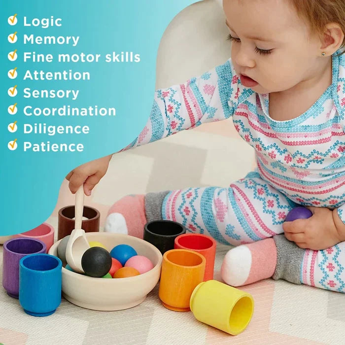 Le jouet Montessori reconnaît facilement les couleurs principales