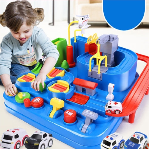 Fidtoy 2-in-1 Adventure Car Track Toy for Kids – Multi-Level City Rescue Track Set with 3 Mini Cars, 6 Control Buttons, 8 Challenges, and Manual Racing Play
