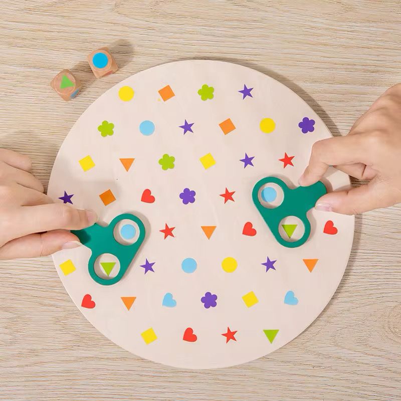 Tabla de emparejamiento de colores y formas de madera – Actividad de aprendizaje de motricidad fina para niños pequeños y preescolares