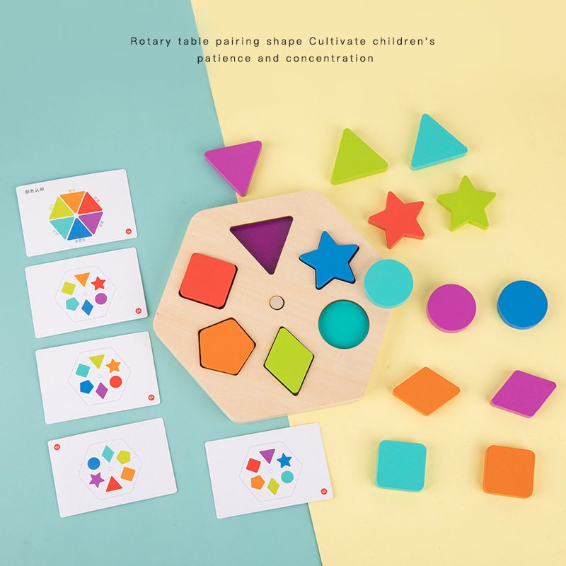 Tablero giratorio de clasificación de colores y formas - Para niños pequeños y preescolares