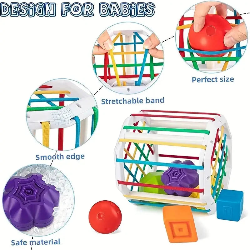 Fidtoy Shape Sorter Toy Montessori Sensory Learning Cube