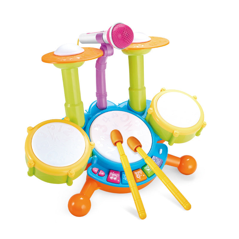 Fidtoy Kids Drum Set with Microphone for Toddlers – Musical Instrument Toy with Lights, Sounds & Interactive Learning