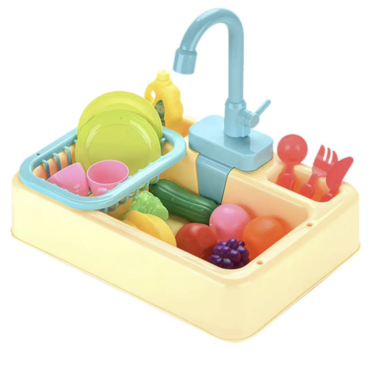 Fidtoy Play Kitchen Sink Toy with Running Water – Interactive Pretend Kitchen Playset for Kids