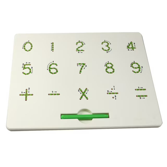 Tablette d'écriture magnétique Fidtoy 1-10, tableau d'écriture magnétique pour lettres et chiffres avec stylet, jouet éducatif pour l'apprentissage de l'écriture manuscrite pour les 3 ans et plus