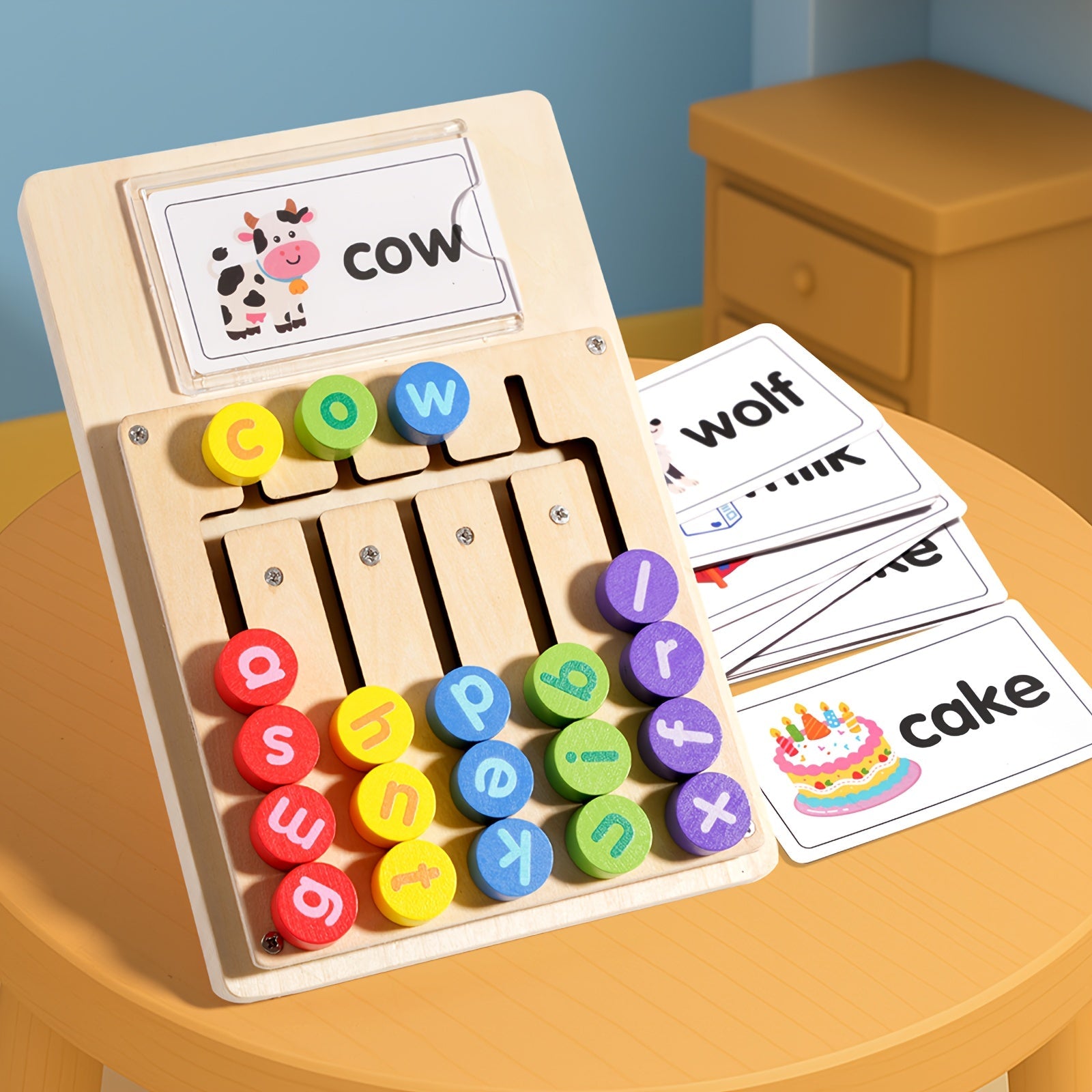 Tableau d'apprentissage de l'alphabet Fidtoy pour les tout-petits, jouet interactif d'épellation de lettres et de mots