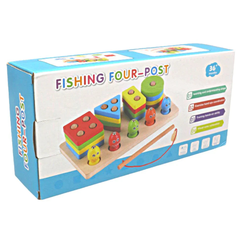Fidtoy Wooden Magnetic Sorting Fishing Toy for Kids Age 2-6