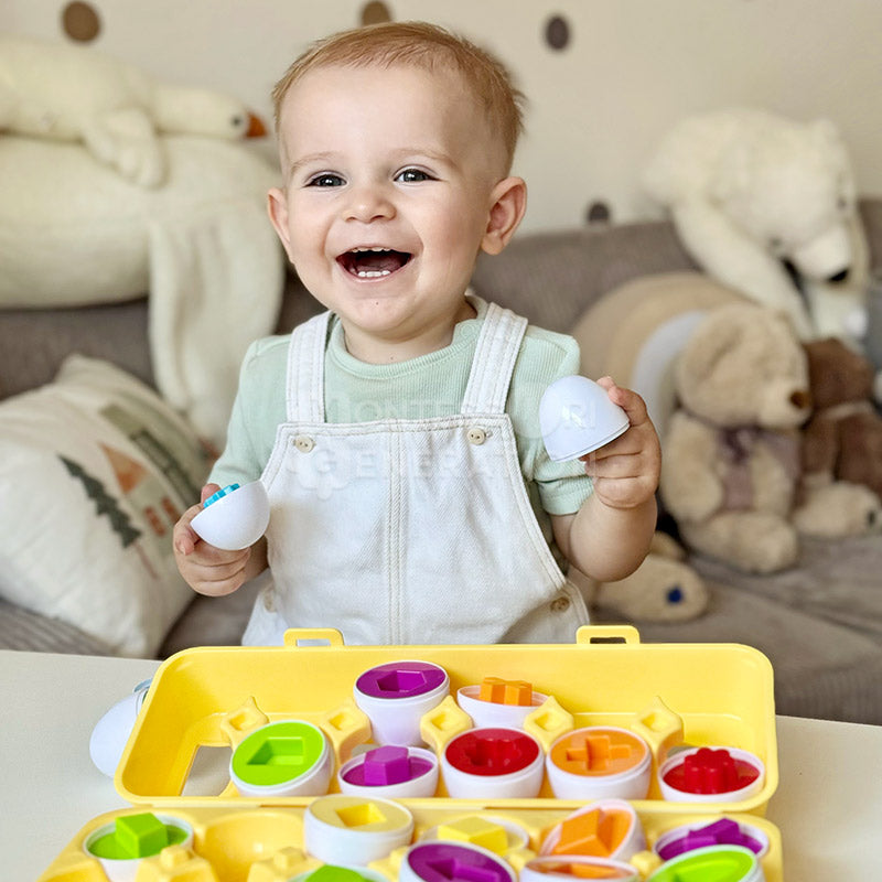 Fidtoy Huevos Encajables para Bebés de 12+ Meses Juguete de Clasificación de Formas