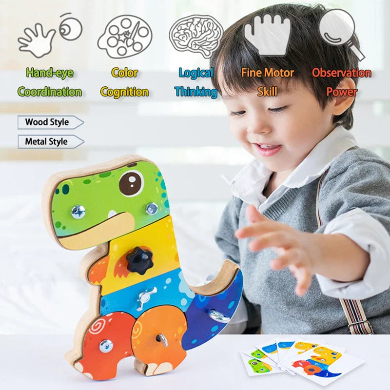 Dino Screwdriver Board™ - Gira y Descubre - Juguete Sensorial