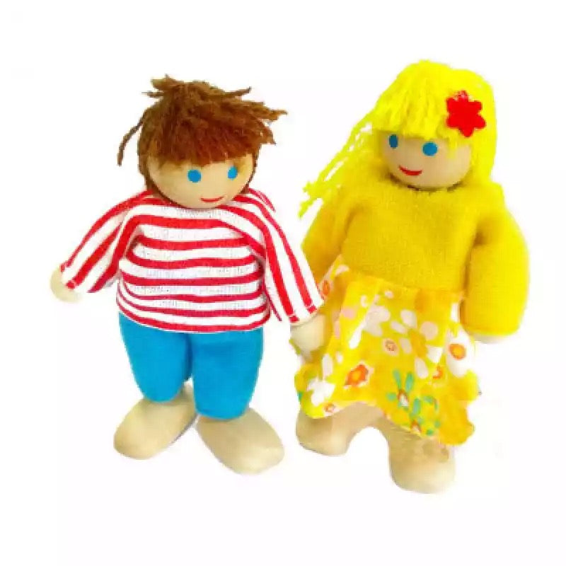 Wooden Role-Play Doll Family- Open ended wooden toys