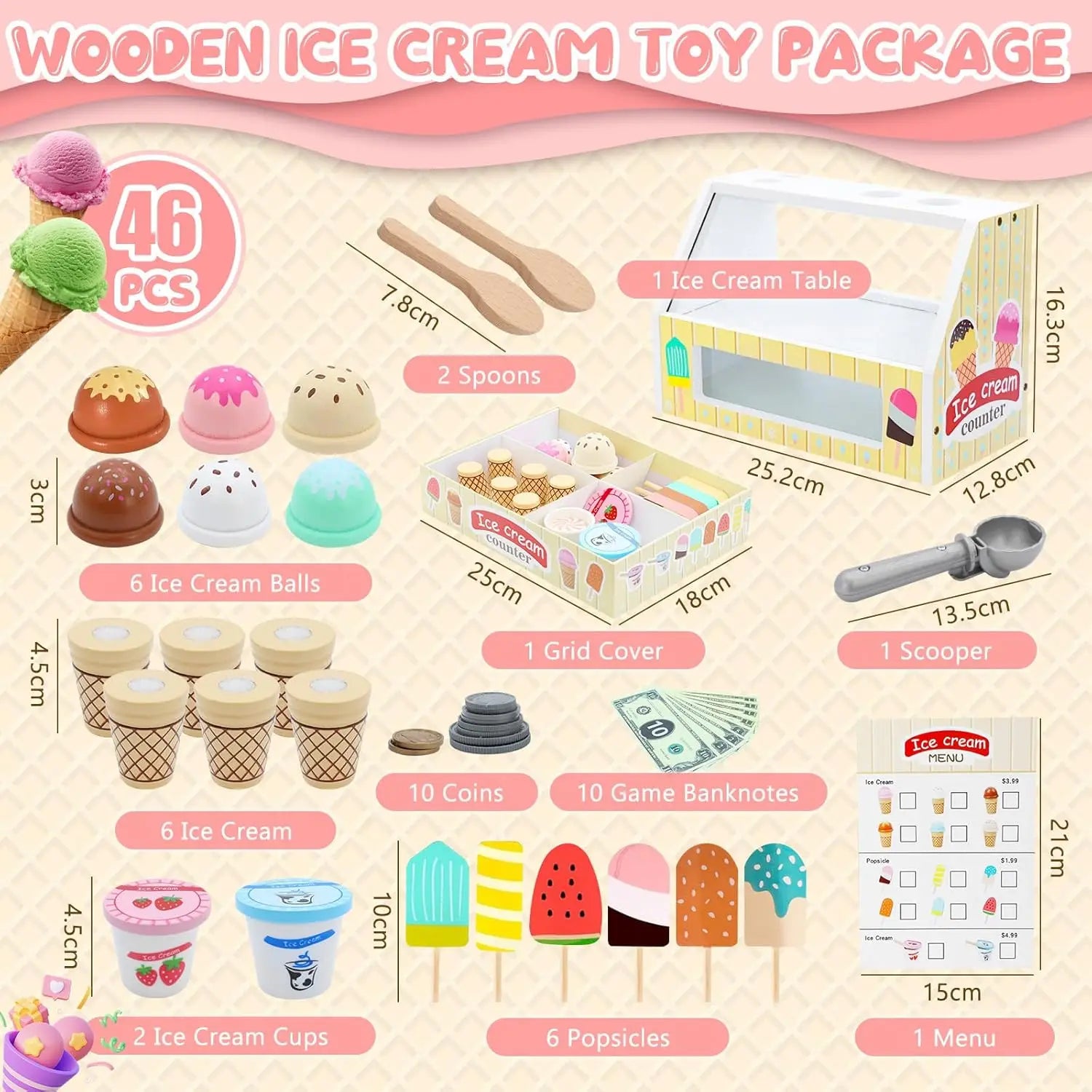 Ice Cream Playset™ - Creativo y educativo - Set de juego de helados
