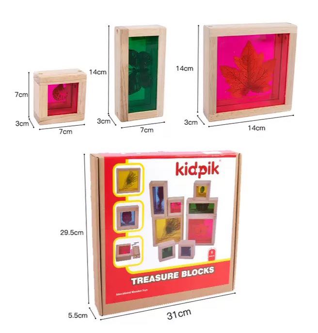 Bloques de tesoro de colores Kidpik-Espejo Juguetes de motricidad fina
