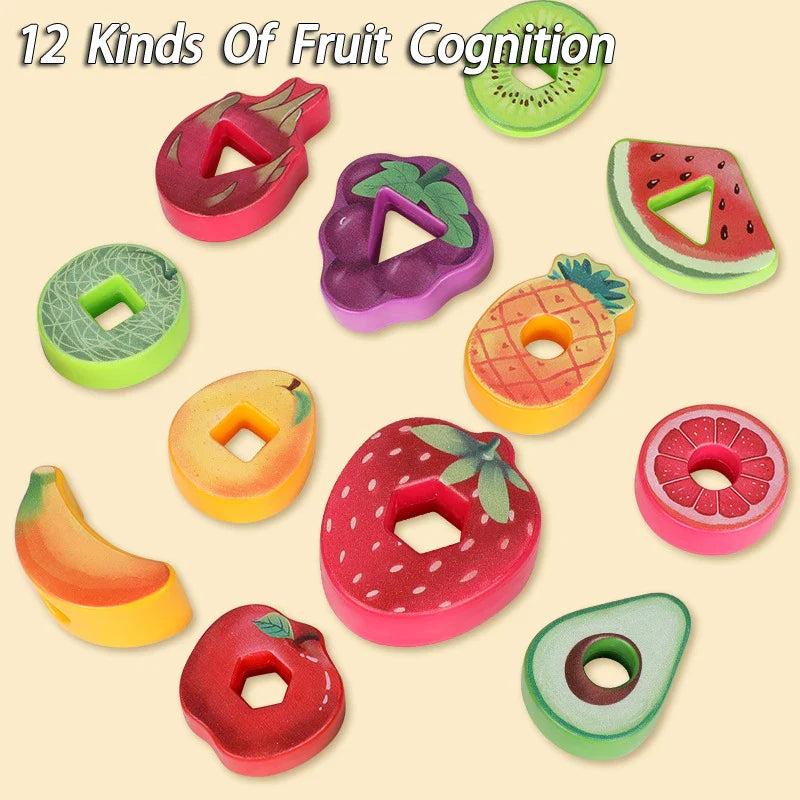 Fruit Lacing Game™ – Habilidades motrices finas – Juguete de cuentas de frutas