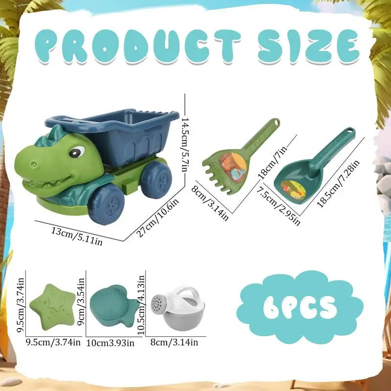 Ensemble Plage Dino™ – Construis ton château – Camion Dino de plage