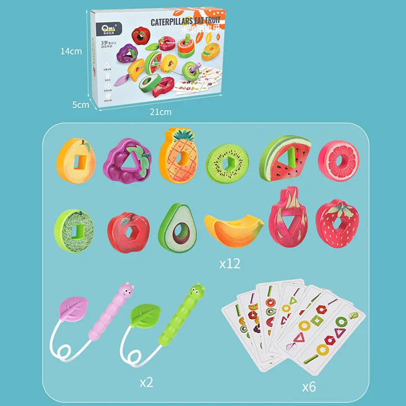 Fruit Lacing Game™ – Habilidades motrices finas – Juguete de cuentas de frutas